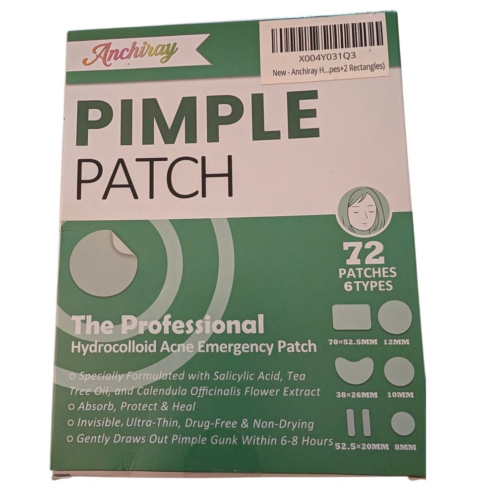 Anchiray 72ct Hydrocolloid Pimple Patch Variety Pack Salicylic Acid Tea Tree Oil
